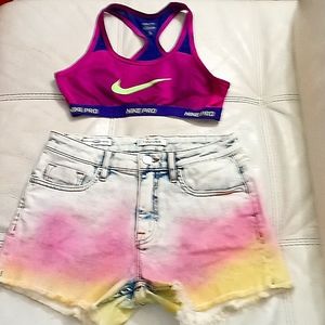 Women's denim shorts w/ matching Nike Sportsbra